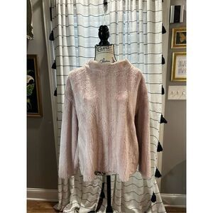 Adyson Parker Womens XL Blush Pink Faux Fur Plush Pullover Sweater